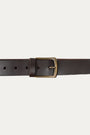 Cintura in pelle regolabile con fibbia ottone vecchio - Moro