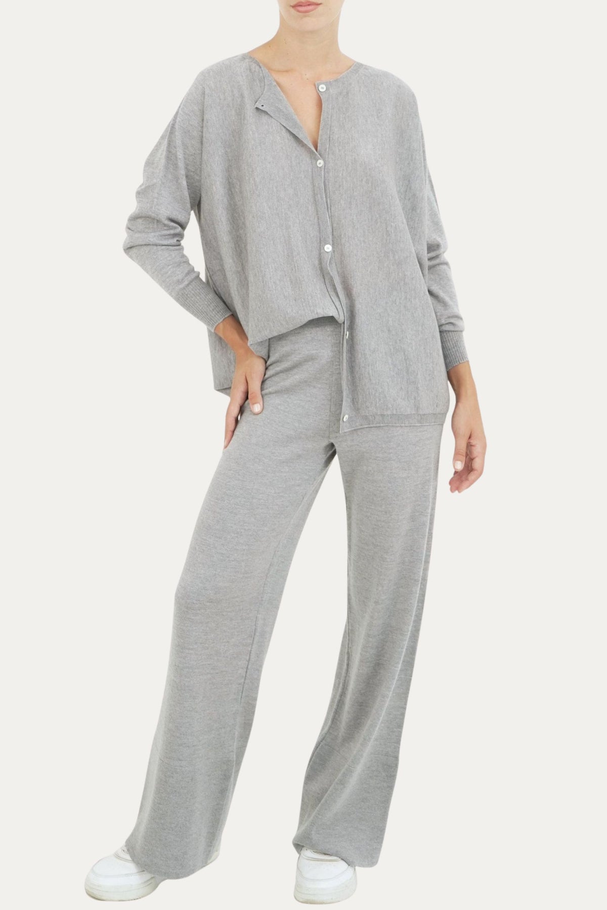 Cardigan con bottoni in lana merino Zegna Baruffa - Grigio
