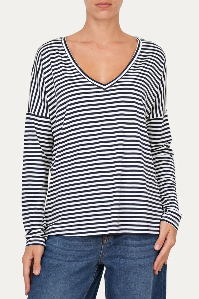 Maglia scollo a V Comfy - Blu Notte