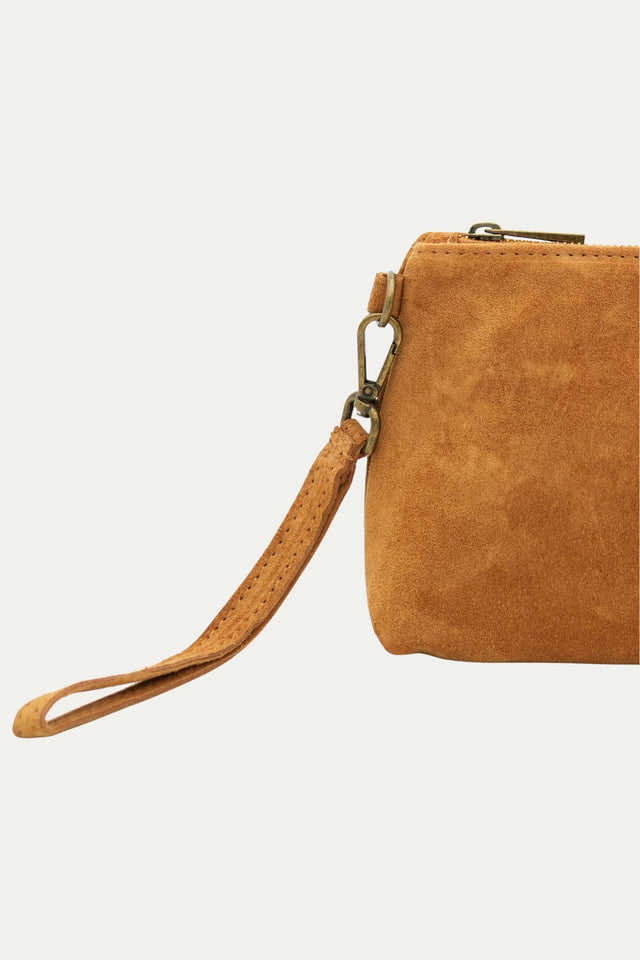 Pochette SARA in camoscio - Cuoio