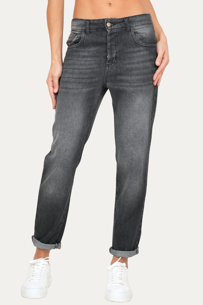 Jeans boyfriend SAMMY tessuto slegato - Denim Nero