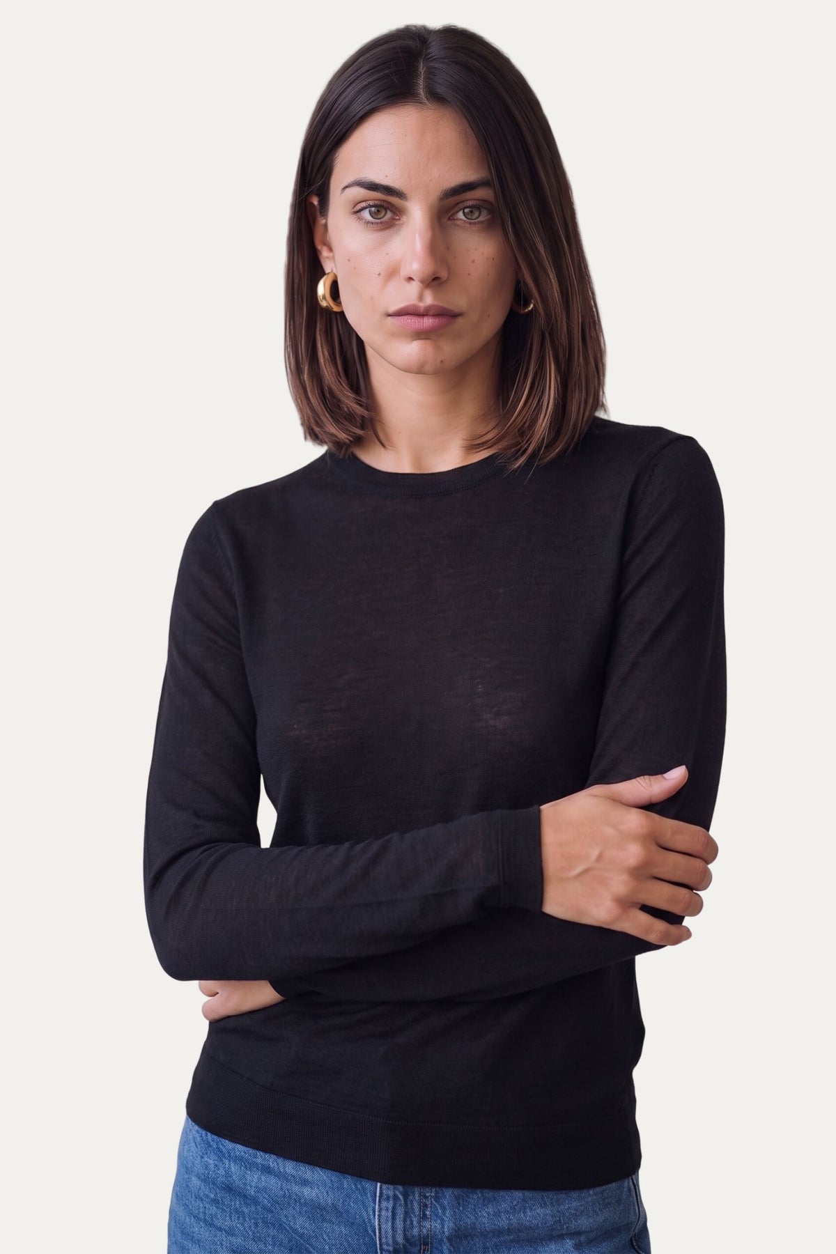 Cachemirina ultralight girocollo - Nero