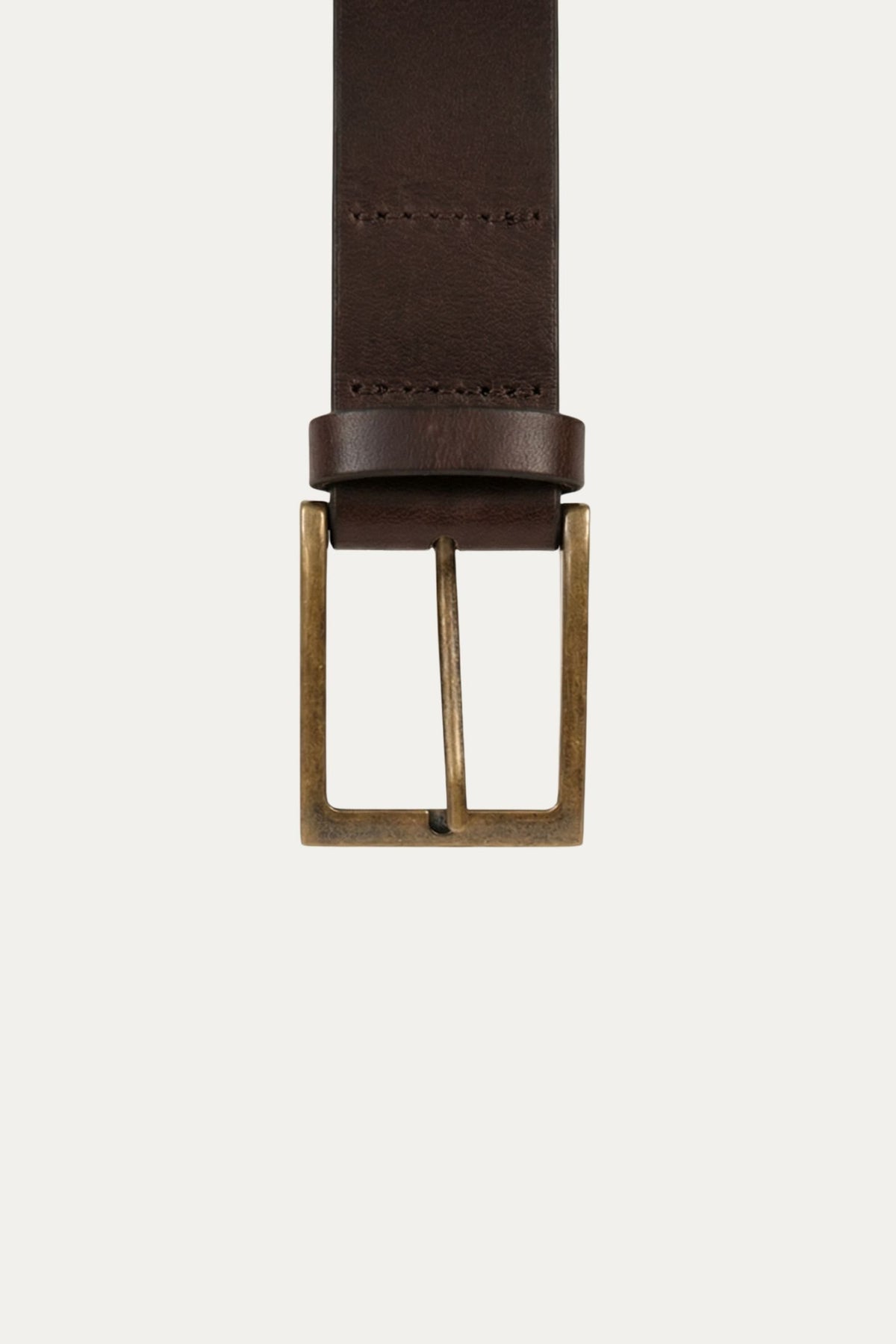 Cintura in pelle con fibbia Ottone - Moro