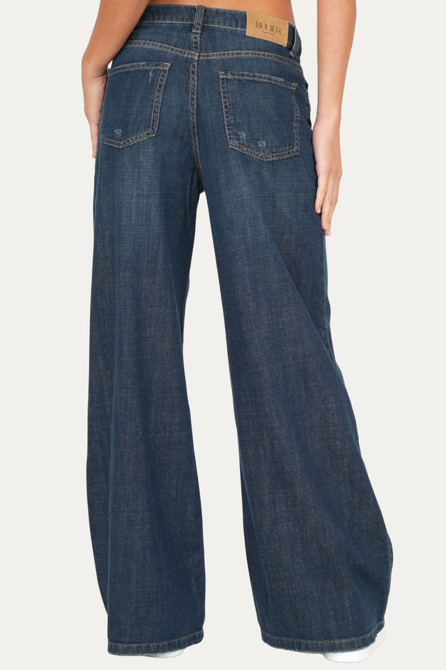 Jeans palazzo DEA tessuto slegato Soft - Sporcato al Thè