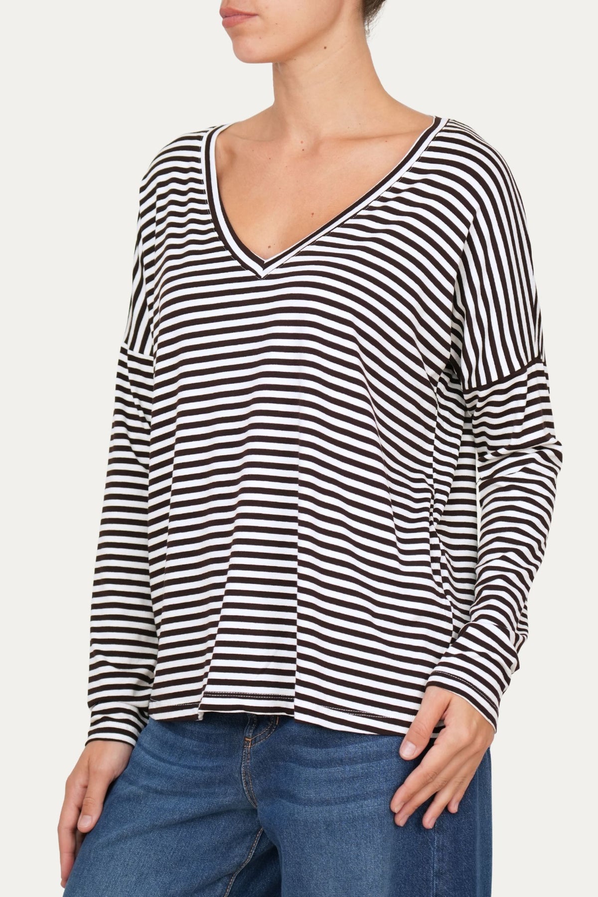 Maglia scollo a V Comfy - Moro