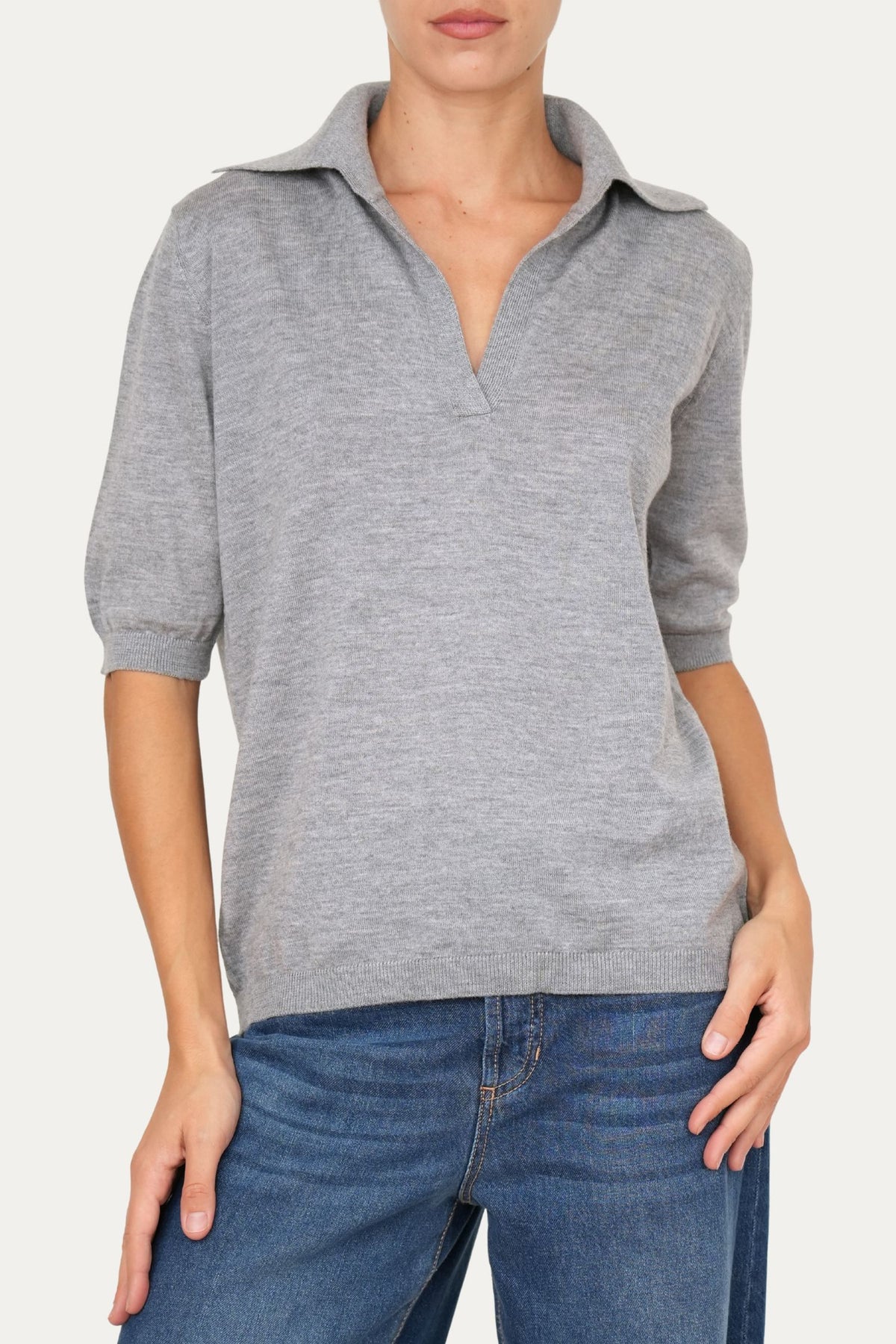 Polo in lana vergine merino Zegna Baruffa - Grigio