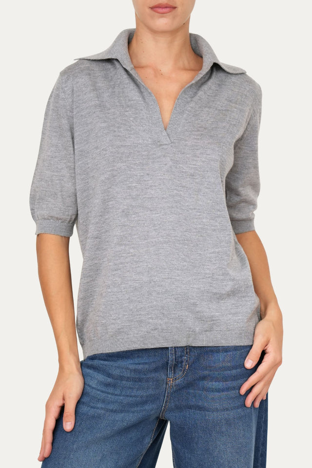 Polo in lana vergine merino Zegna Baruffa - Grigio