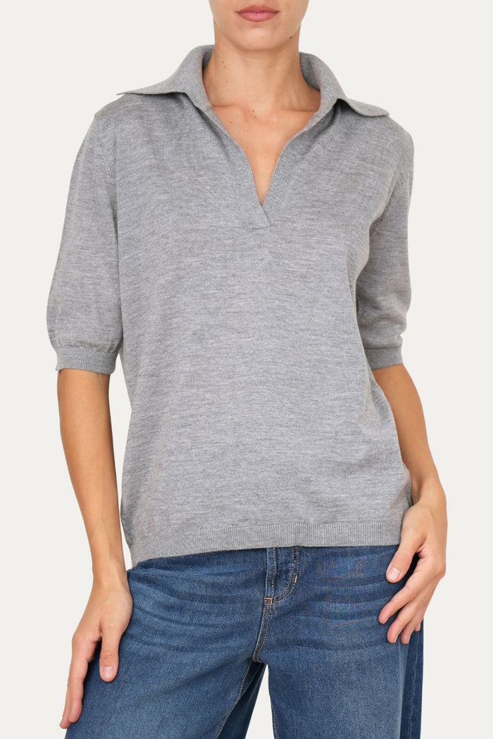 Polo in lana vergine merino Zegna Baruffa - Grigio