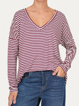 Maglia scollo a V Comfy - Vino