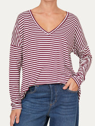 Maglia scollo a V Comfy - Vino