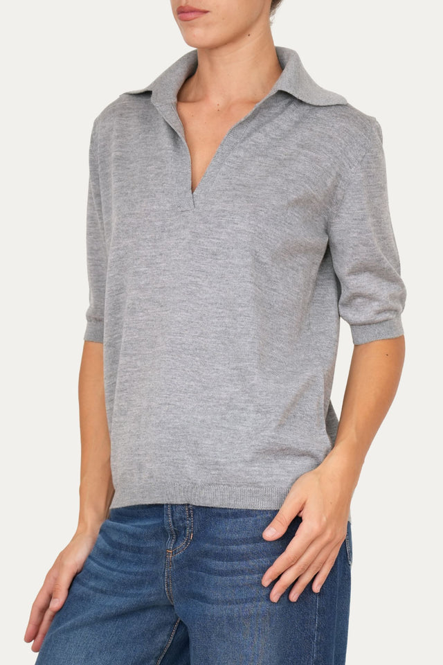 Polo in lana vergine merino Zegna Baruffa - Grigio