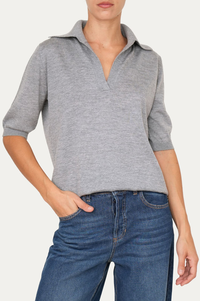 Polo in lana vergine merino Zegna Baruffa - Grigio