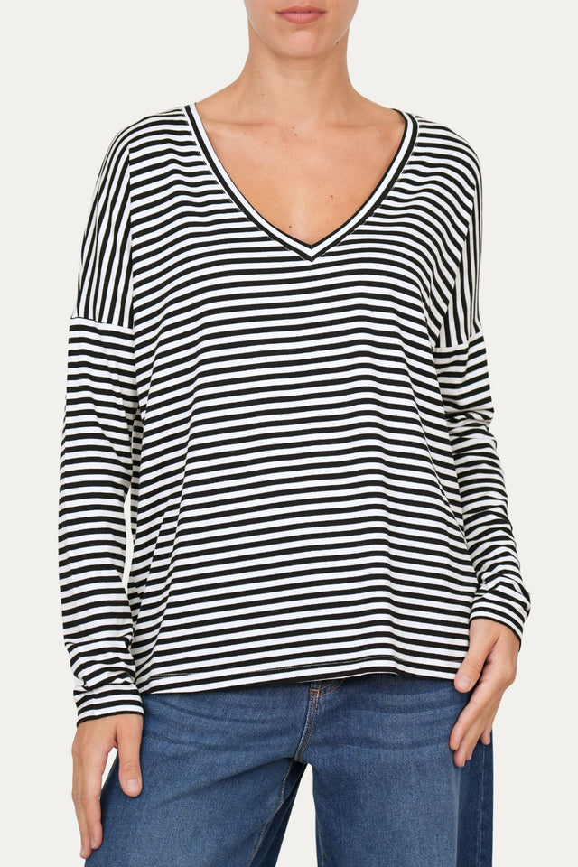 Maglia scollo a V Comfy - Nero