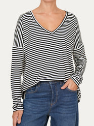 Maglia scollo a V Comfy - Nero