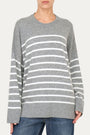 Maglione morbido a righe - Grigio/Panna