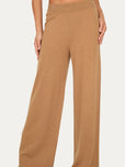 Pantalone palazzo misto cashmere - Biscotto
