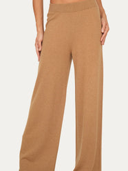 Pantalone palazzo misto cashmere - Biscotto