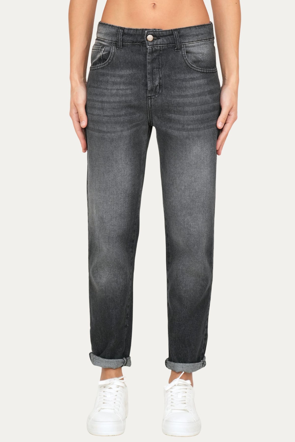 Jeans boyfriend SAMMY tessuto slegato - Denim Nero