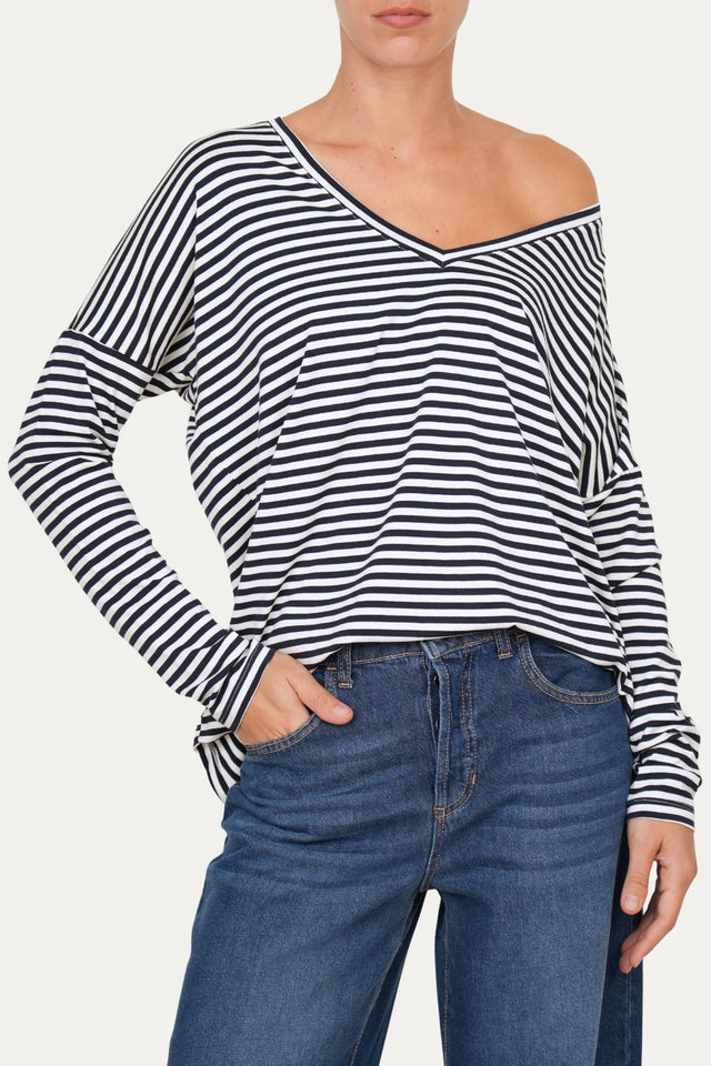 Maglia scollo a V Comfy - Blu Notte