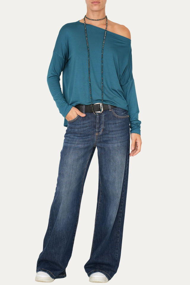 Jeans palazzo DEA tessuto Comfort - Denim Blu