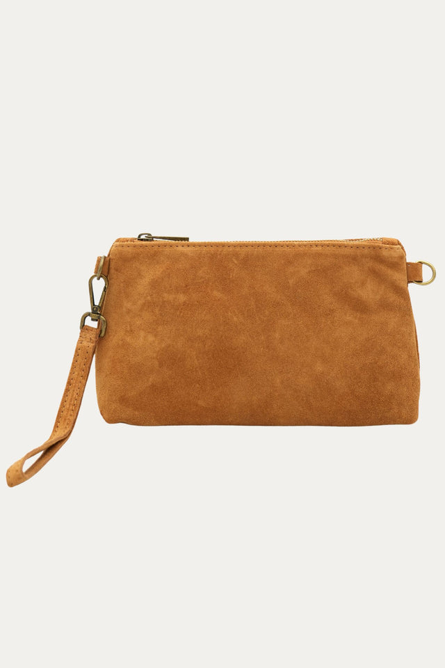 Pochette SARA in camoscio - Cuoio