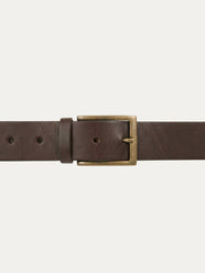Cintura in pelle con fibbia Ottone - Moro