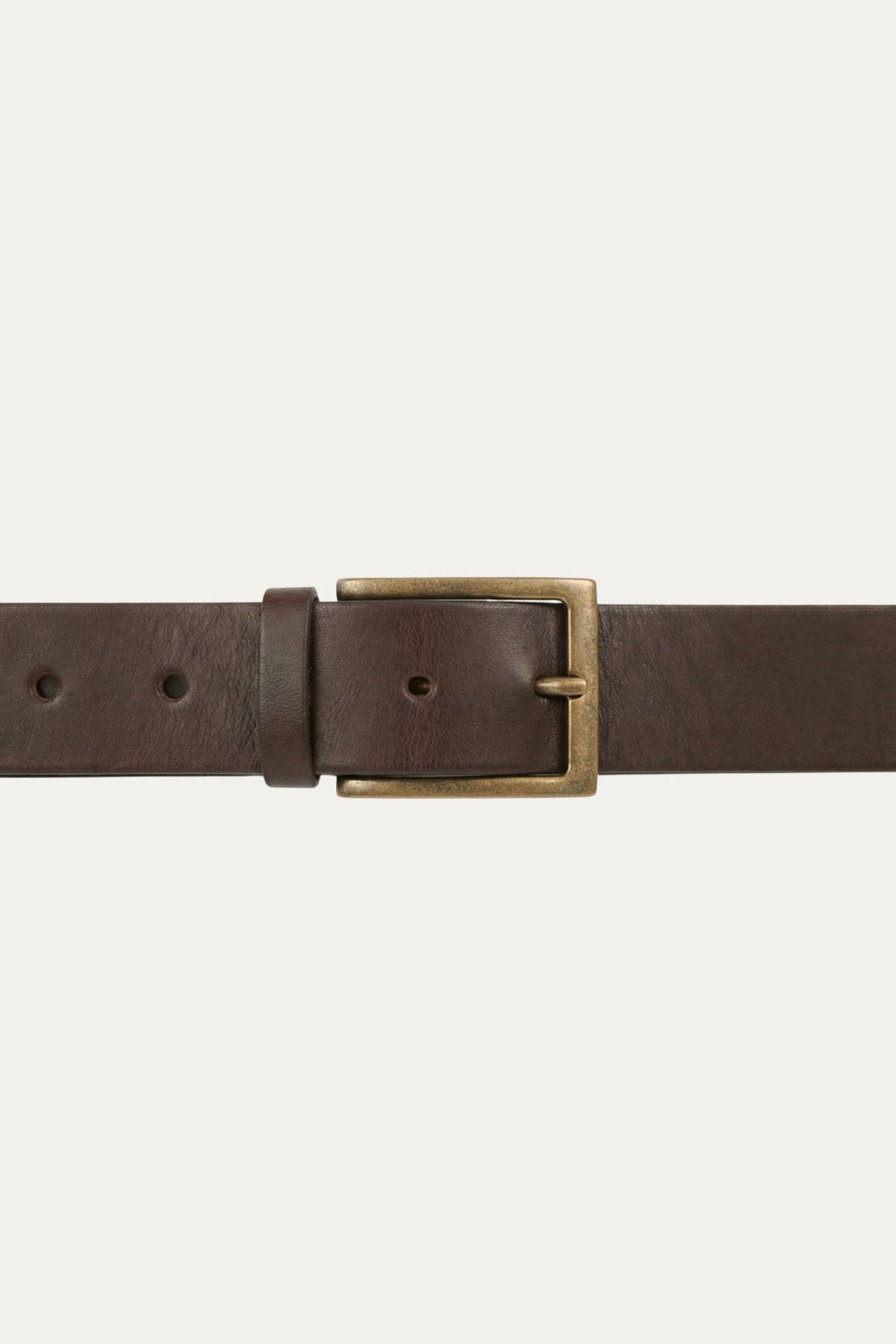 Cintura in pelle con fibbia Ottone - Moro