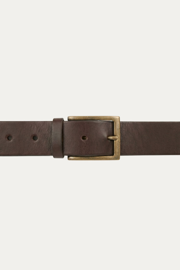 Cintura in pelle con fibbia Ottone - Moro