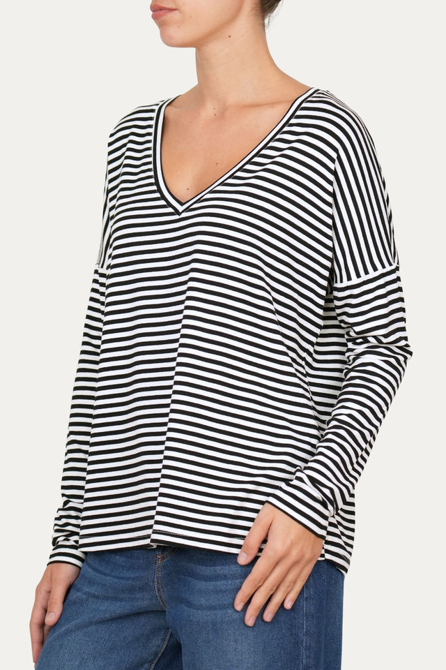 Maglia scollo a V Comfy - Nero