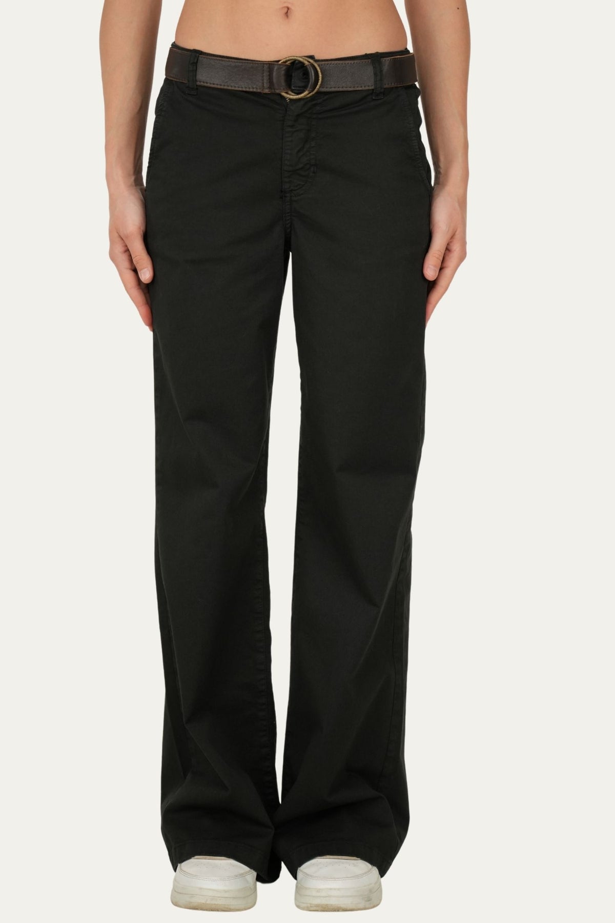 Pantalone palazzo LIA cotone Light - Nero