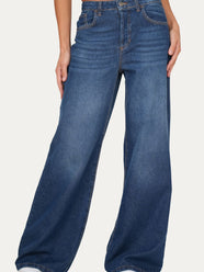 Jeans palazzo DEA tessuto slegato - Denim Blu