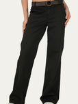 Pantalone palazzo LIA cotone Light - Nero