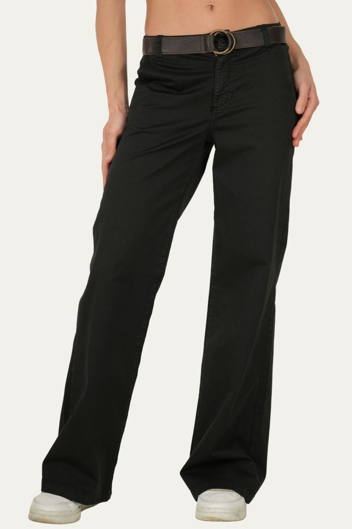 Pantalone palazzo LIA cotone Light - Nero