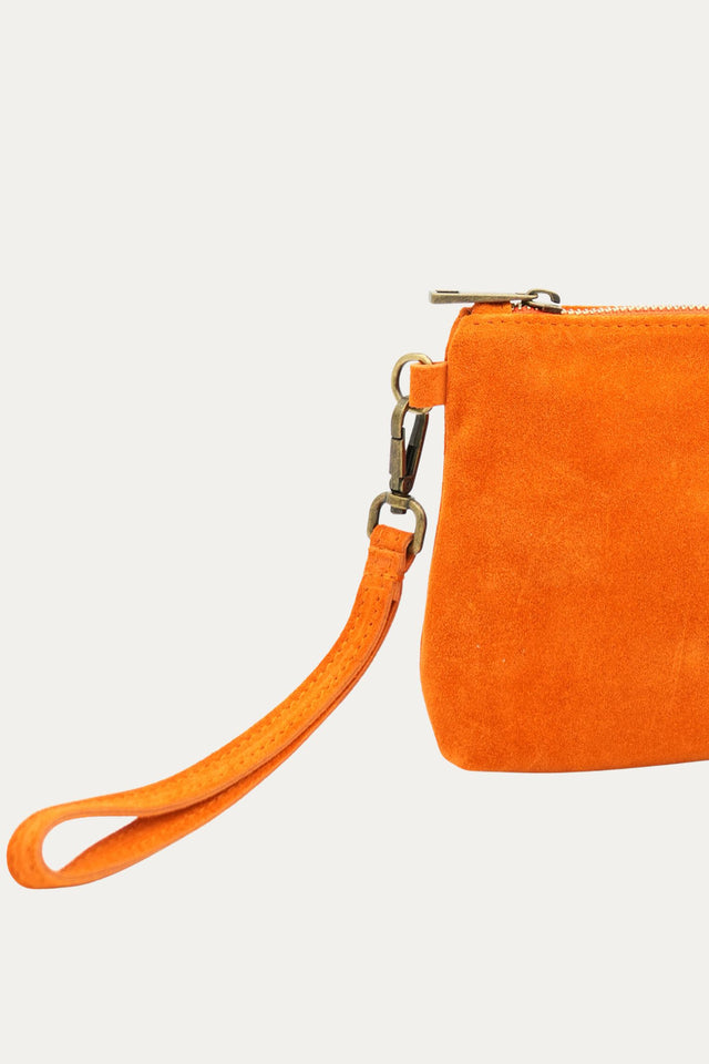 Pochette SARA in camoscio - Zucca