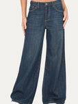 Jeans palazzo DEA tessuto slegato Soft - Sporcato al Thè