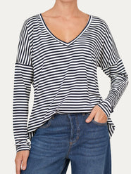 Maglia scollo a V Comfy - Blu Notte