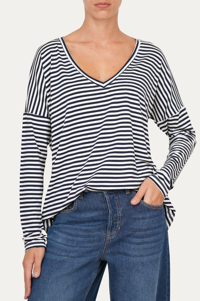 Maglia scollo a V Comfy - Blu Notte