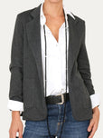 Giacca spigata monopetto classy - Nero Grigio