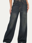 Jeans palazzo DEA tessuto slegato - Denim Thé