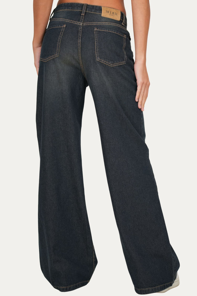 Jeans palazzo DEA tessuto slegato - Denim Thé