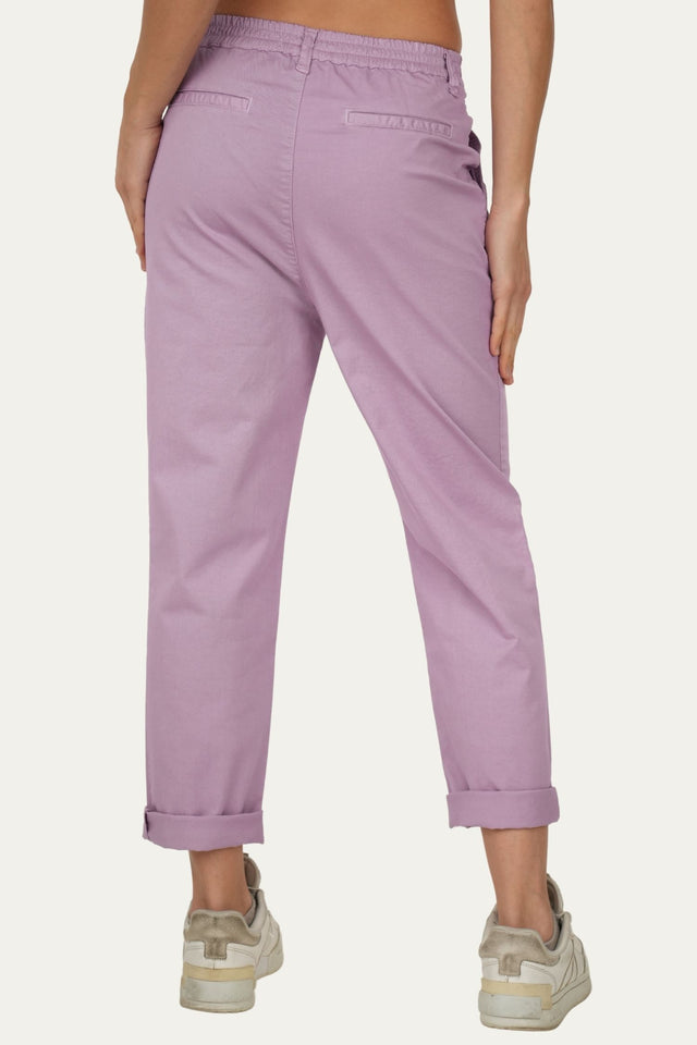 Pantalone boyfriend SALLY cotone Light - Glicine