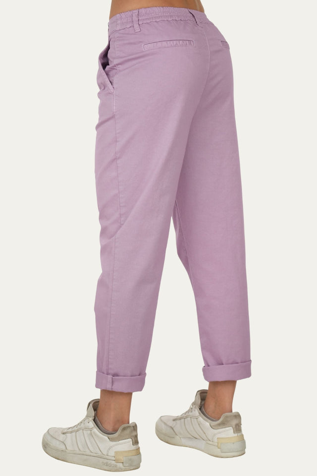 Pantalone boyfriend SALLY cotone Light - Glicine