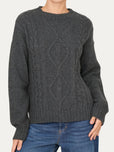 Maglione TRECCE e ROMBI misto cashmere - Antracite