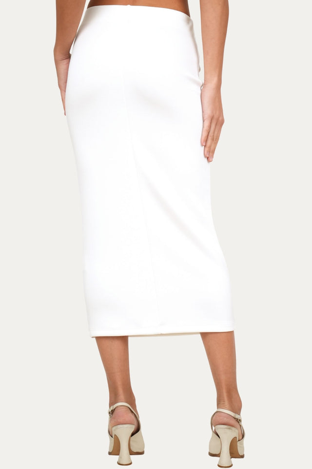 Gonna longuette felpa - Panna