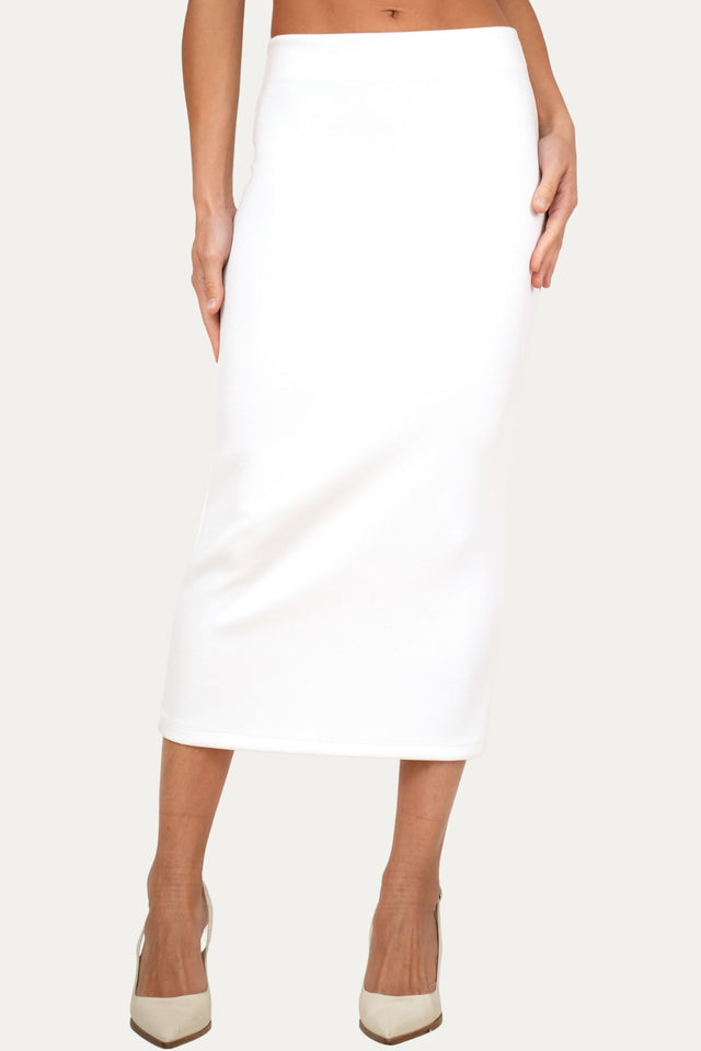 Gonna longuette felpa - Panna