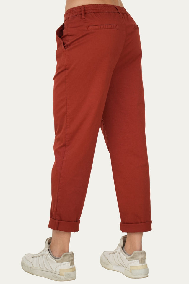 Pantalone boyfriend SALLY cotone Light - Terra