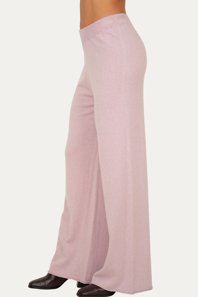 Pantalone palazzo misto cashmere - Malva