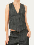 Gilet con bottoni - Denim scuro