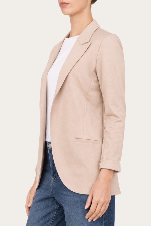 Giacca punto Milano JOLIE in cotone - Crema