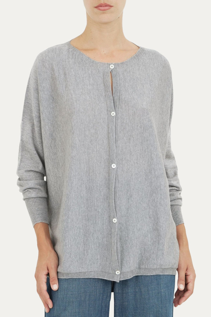 Cardigan con bottoni in lana merino Zegna Baruffa - Grigio
